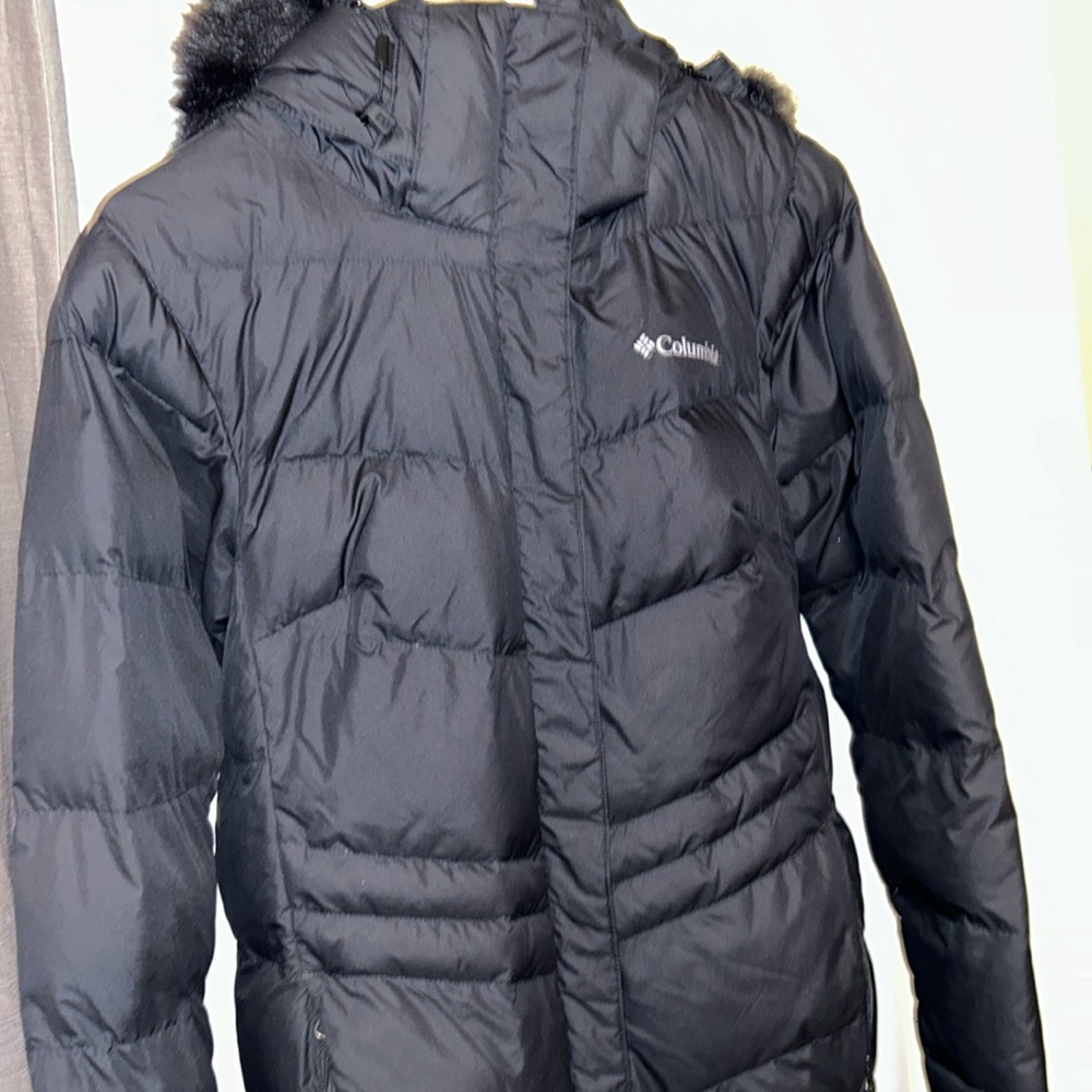 Columbia Women's Puffer Removable Hoodie Faux Fur Trim Zipper X-Small